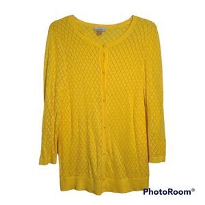 Loft yellow crochet cardigan 
